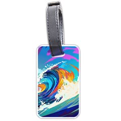 Tsunami Waves Ocean Sea Nautical Nature Water Art Luggage Tag (one Side) by Jancukart