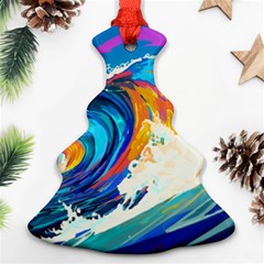 Tsunami Waves Ocean Sea Nautical Nature Water Art Christmas Tree Ornament (Two Sides)