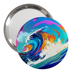 Tsunami Waves Ocean Sea Nautical Nature Water Art 3  Handbag Mirrors by Jancukart