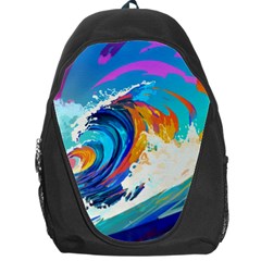 Tsunami Waves Ocean Sea Nautical Nature Water Art Backpack Bag