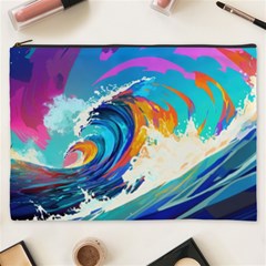 Tsunami Waves Ocean Sea Nautical Nature Water Art Cosmetic Bag (xxxl) by Jancukart