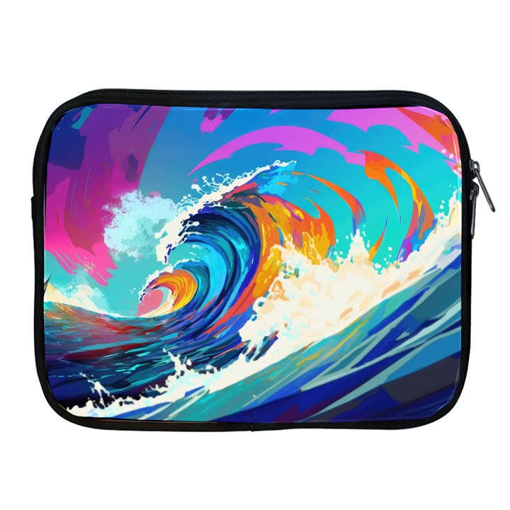 Tsunami Waves Ocean Sea Nautical Nature Water Art Apple iPad 2/3/4 Zipper Cases