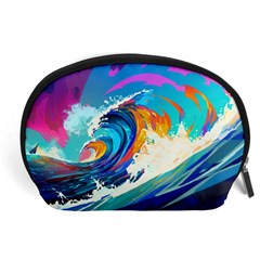 Tsunami Waves Ocean Sea Nautical Nature Water Art Accessory Pouch (Large)