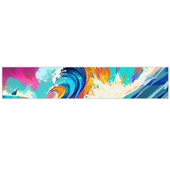 Tsunami Waves Ocean Sea Nautical Nature Water Art Large Premium Plush Fleece Scarf 