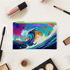 Tsunami Waves Ocean Sea Nautical Nature Water Art Cosmetic Bag (xs) by Jancukart