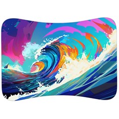 Tsunami Waves Ocean Sea Nautical Nature Water Art Velour Seat Head Rest Cushion