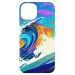 Tsunami Waves Ocean Sea Nautical Nature Water Art iPhone 14 Black UV Print Case Front