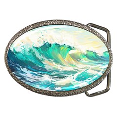 Waves Ocean Sea Tsunami Nautical 90 Belt Buckles by Jancukart