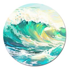 Waves Ocean Sea Tsunami Nautical 90 Magnet 5  (round) by Jancukart