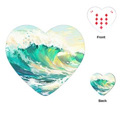 Waves Ocean Sea Tsunami Nautical 90 Playing Cards Single Design (heart)