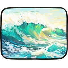 Waves Ocean Sea Tsunami Nautical 90 Fleece Blanket (mini) by Jancukart