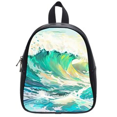 Waves Ocean Sea Tsunami Nautical 90 School Bag (small)