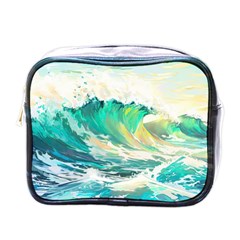 Waves Ocean Sea Tsunami Nautical 90 Mini Toiletries Bag (one Side) by Jancukart