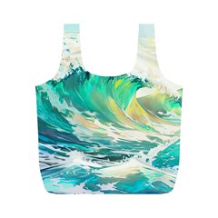 Waves Ocean Sea Tsunami Nautical 90 Full Print Recycle Bag (m)