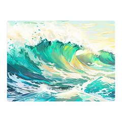 Waves Ocean Sea Tsunami Nautical 90 Two Sides Premium Plush Fleece Blanket (mini) by Jancukart