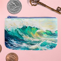 Waves Ocean Sea Tsunami Nautical 90 Large Coin Purse by Jancukart