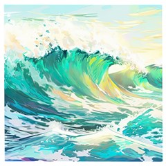 Waves Ocean Sea Tsunami Nautical 90 Wooden Puzzle Square by Jancukart