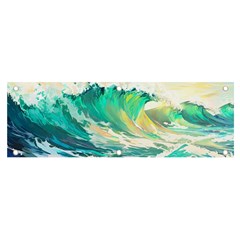 Waves Ocean Sea Tsunami Nautical 90 Banner And Sign 6  X 2  by Jancukart