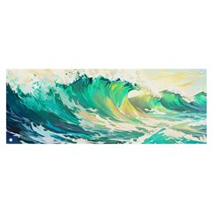 Waves Ocean Sea Tsunami Nautical 90 Banner And Sign 8  X 3  by Jancukart