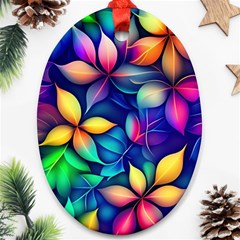 Ai Generated Artwork Leaves Nature Pattern Ornament (oval)