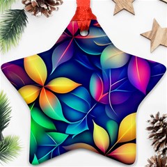 Ai Generated Artwork Leaves Nature Pattern Ornament (star)