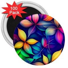 Ai Generated Artwork Leaves Nature Pattern 3  Magnets (100 Pack)