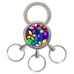 Ai Generated Artwork Leaves Nature Pattern 3-ring Key Chain