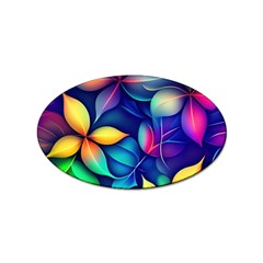 Ai Generated Artwork Leaves Nature Pattern Sticker (oval) by Jancukart