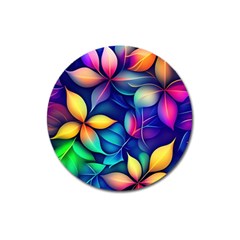 Ai Generated Artwork Leaves Nature Pattern Magnet 3  (round)