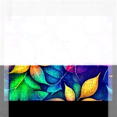 Ai Generated Artwork Leaves Nature Pattern Rectangular Jigsaw Puzzl by Jancukart