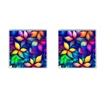 Ai Generated Artwork Leaves Nature Pattern Cufflinks (Square) Front(Pair)