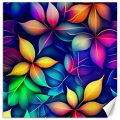 Ai Generated Artwork Leaves Nature Pattern Canvas 16  X 16 