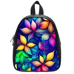 Ai Generated Artwork Leaves Nature Pattern School Bag (small)