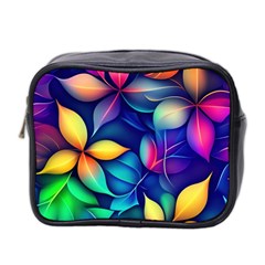 Ai Generated Artwork Leaves Nature Pattern Mini Toiletries Bag (two Sides)