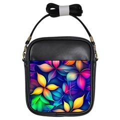 Ai Generated Artwork Leaves Nature Pattern Girls Sling Bag