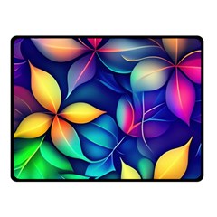 Ai Generated Artwork Leaves Nature Pattern Fleece Blanket (small)