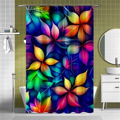 Ai Generated Artwork Leaves Nature Pattern Shower Curtain 48  X 72  (small) 