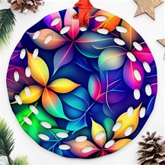 Ai Generated Artwork Leaves Nature Pattern Ornament (round Filigree)