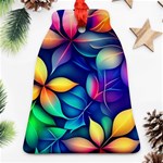 Ai Generated Artwork Leaves Nature Pattern Bell Ornament (Two Sides) Front