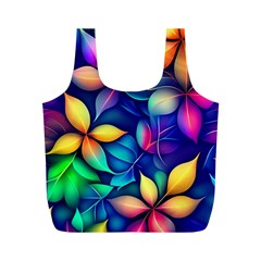 Ai Generated Artwork Leaves Nature Pattern Full Print Recycle Bag (m)