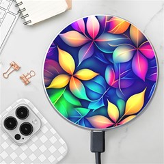 Ai Generated Artwork Leaves Nature Pattern Wireless Fast Charger(white) by Jancukart