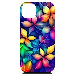 Ai Generated Artwork Leaves Nature Pattern Iphone 14 Plus Black Uv Print Case