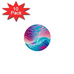 Tsunami Waves Ocean Sea Nautical Nature Water 6 1  Mini Buttons (10 Pack)  by Jancukart