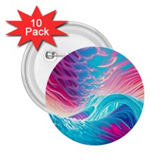 Tsunami Waves Ocean Sea Nautical Nature Water 6 2 25  Buttons (10 Pack)  by Jancukart