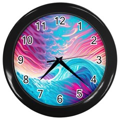 Tsunami Waves Ocean Sea Nautical Nature Water 6 Wall Clock (black) by Jancukart