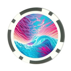 Tsunami Waves Ocean Sea Nautical Nature Water 6 Poker Chip Card Guard (10 Pack) by Jancukart