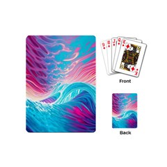 Tsunami Waves Ocean Sea Nautical Nature Water 6 Playing Cards Single Design (mini) by Jancukart