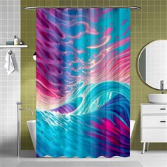 Tsunami Waves Ocean Sea Nautical Nature Water 6 Shower Curtain 48  X 72  (small)  by Jancukart