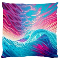 Tsunami Waves Ocean Sea Nautical Nature Water 6 Large Cushion Case (Two Sides)