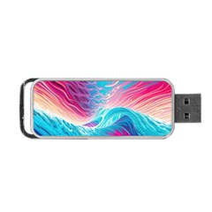 Tsunami Waves Ocean Sea Nautical Nature Water 6 Portable Usb Flash (one Side)